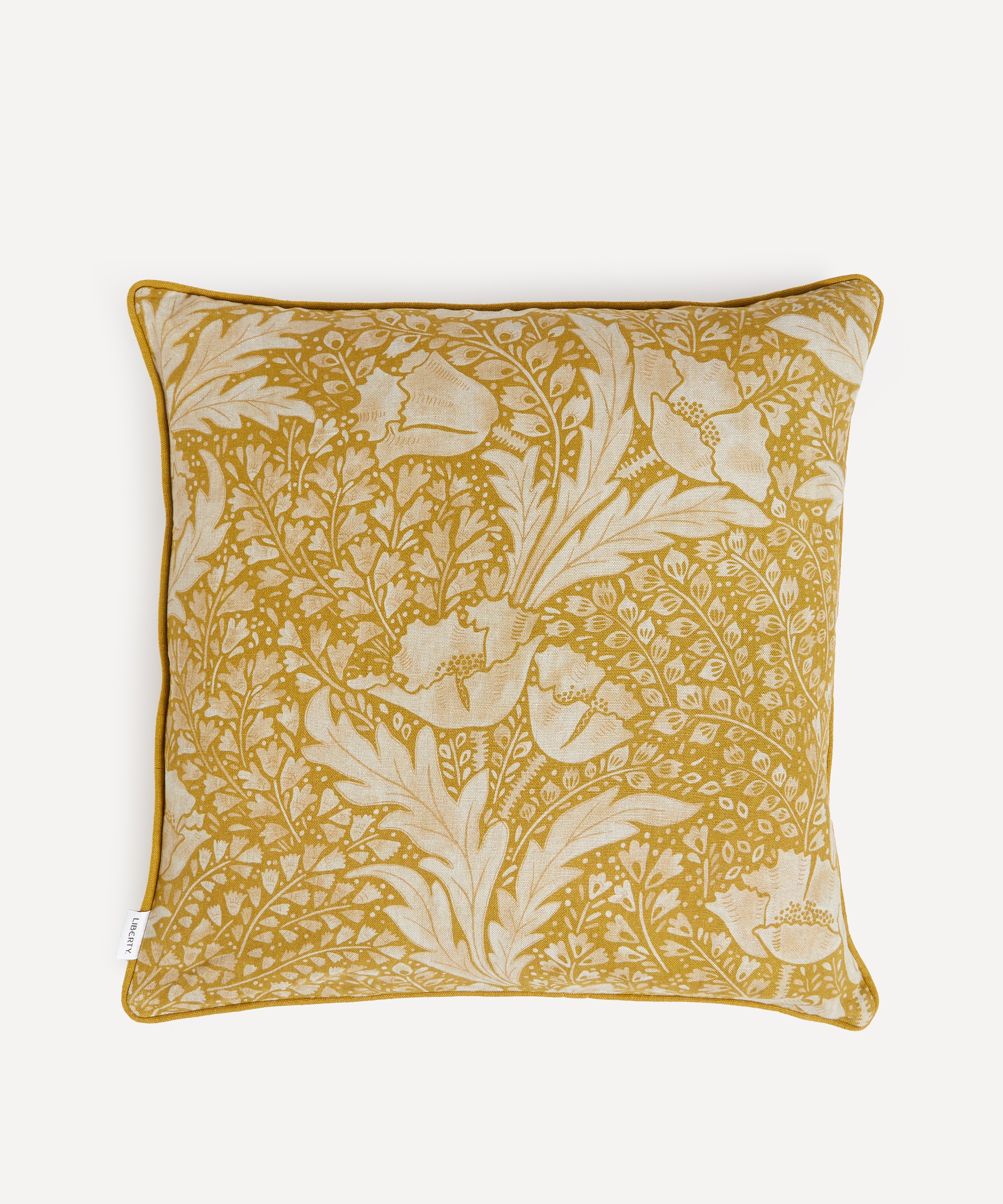 Liberty - Tudor Poppy Square Cushion in Yellow image number 0