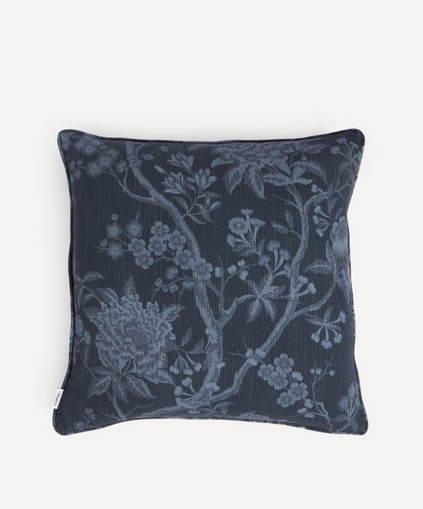 Liberty - Porcelain Flower Square Cushion in Ink