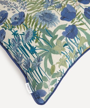 Liberty - Faria Flowers Linen Square Cushion in Lapis image number 2