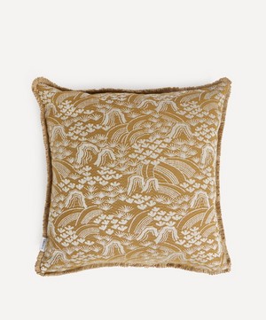 Liberty - Forest Hills Jacquard Square Cushion in Ochre image number 0