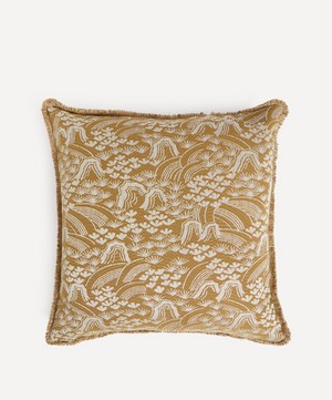 Liberty - Forest Hills Jacquard Square Cushion in Ochre image number 1
