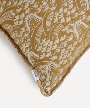 Liberty - Forest Hills Jacquard Square Cushion in Ochre image number 2