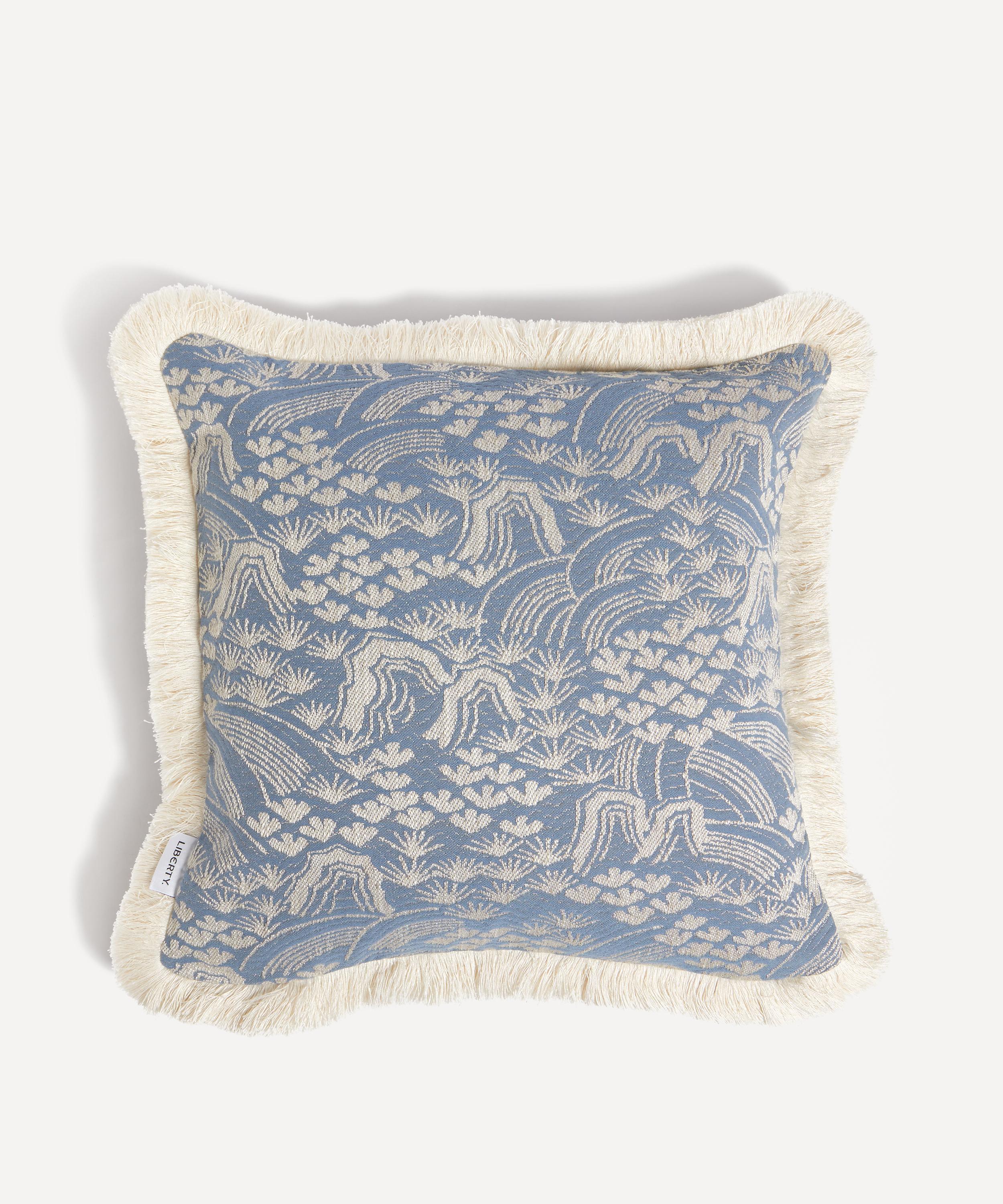 Liberty - Forest Hills Jacquard Square Cushion in Lichen image number 0