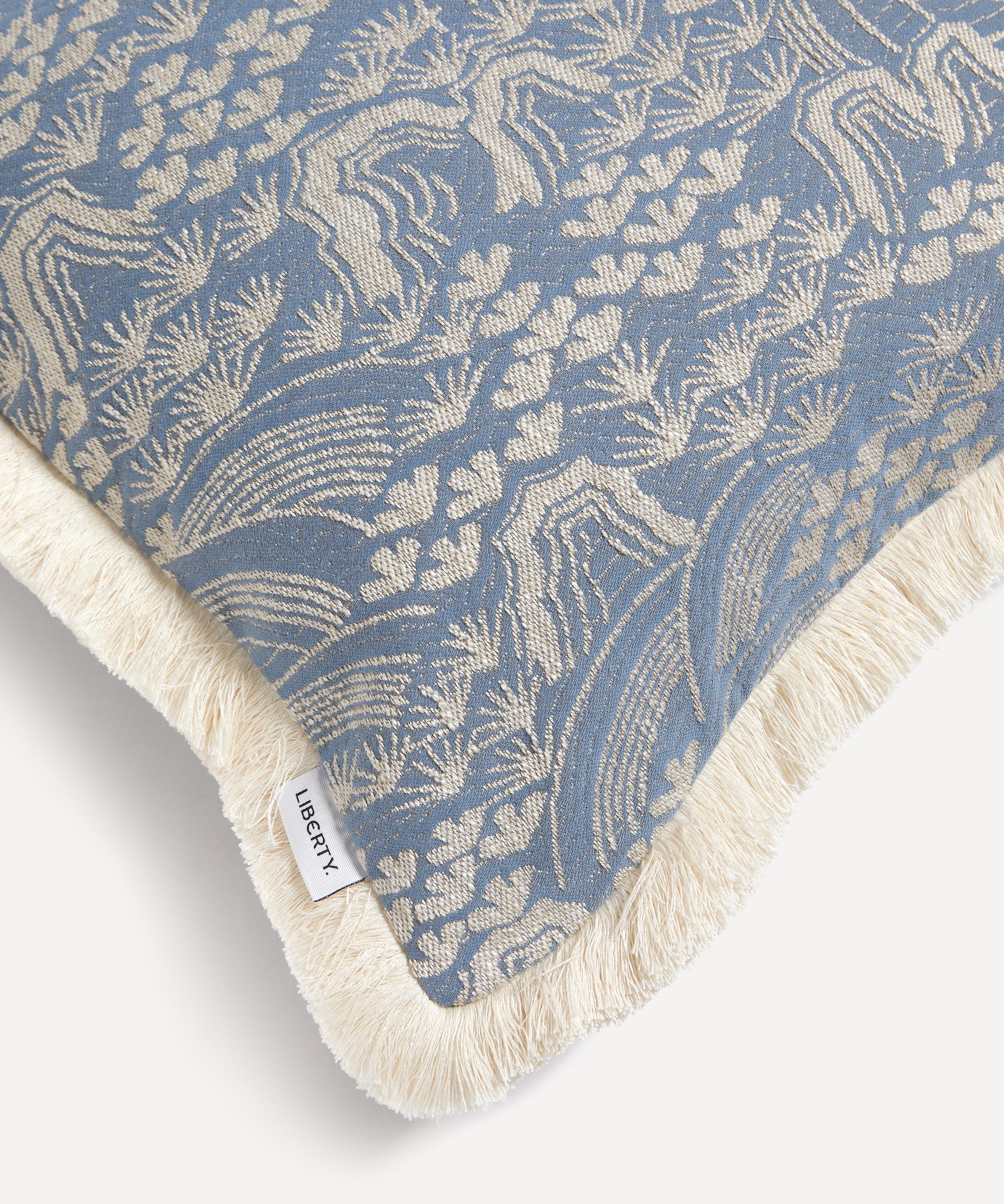 Liberty - Forest Hills Jacquard Square Cushion in Lichen image number 3