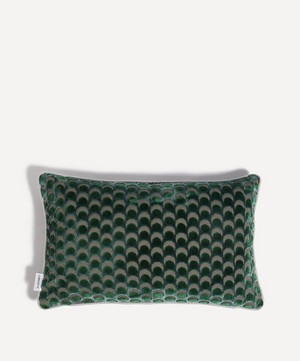 Liberty - Ottoman Spot Velvet Rectangular Cushion in Flax Flower image number 0