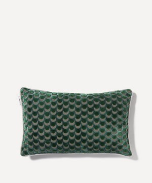 Liberty - Ottoman Spot Velvet Rectangular Cushion in Flax Flower image number 1