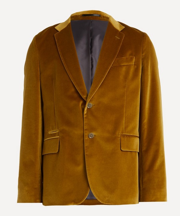 Paul Smith - Chartreuse Velvet Two-Button Blazer image number null
