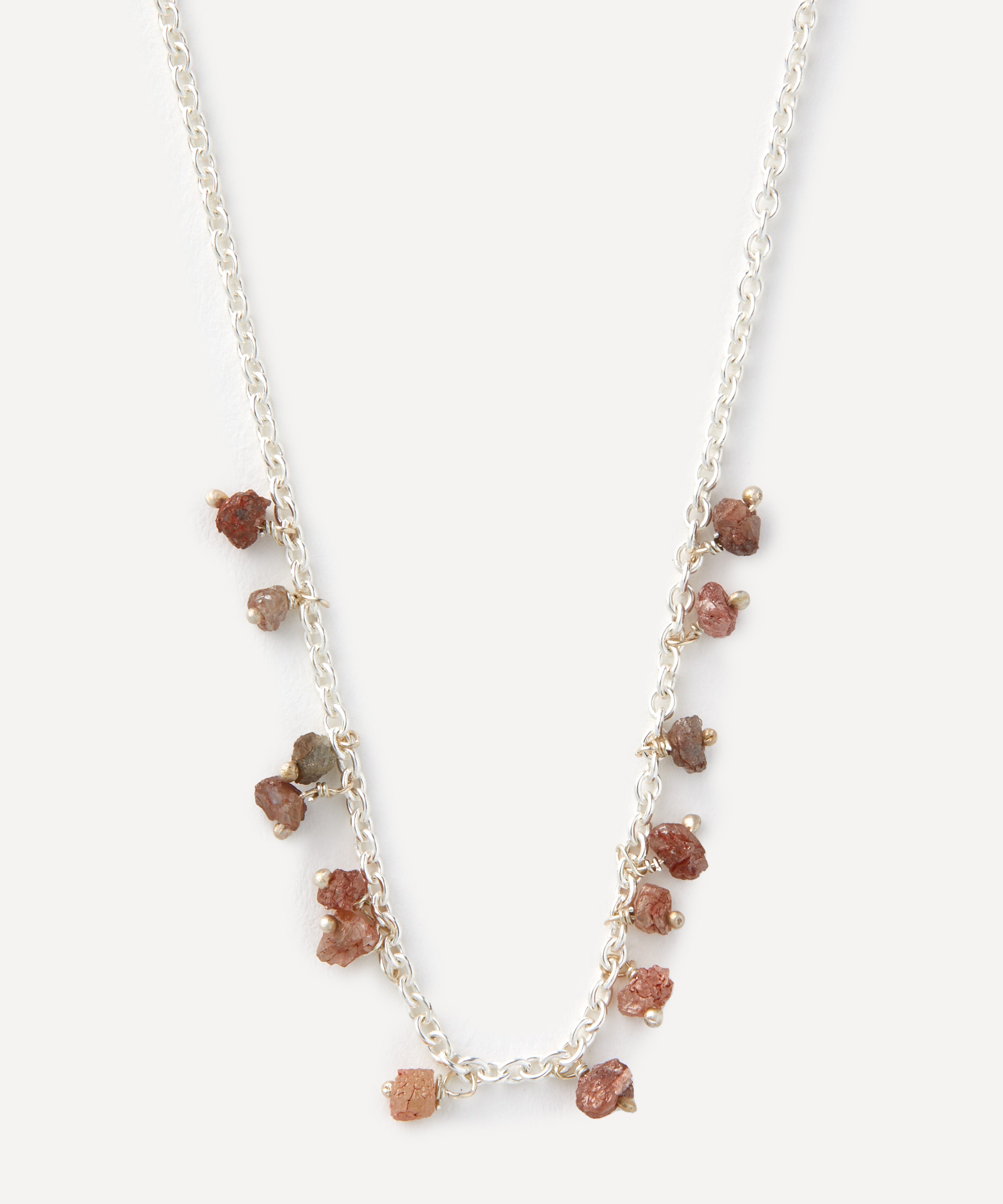 Stephanie Schneider - Sterling Silver Skinny Brown Diamond Necklace image number 2