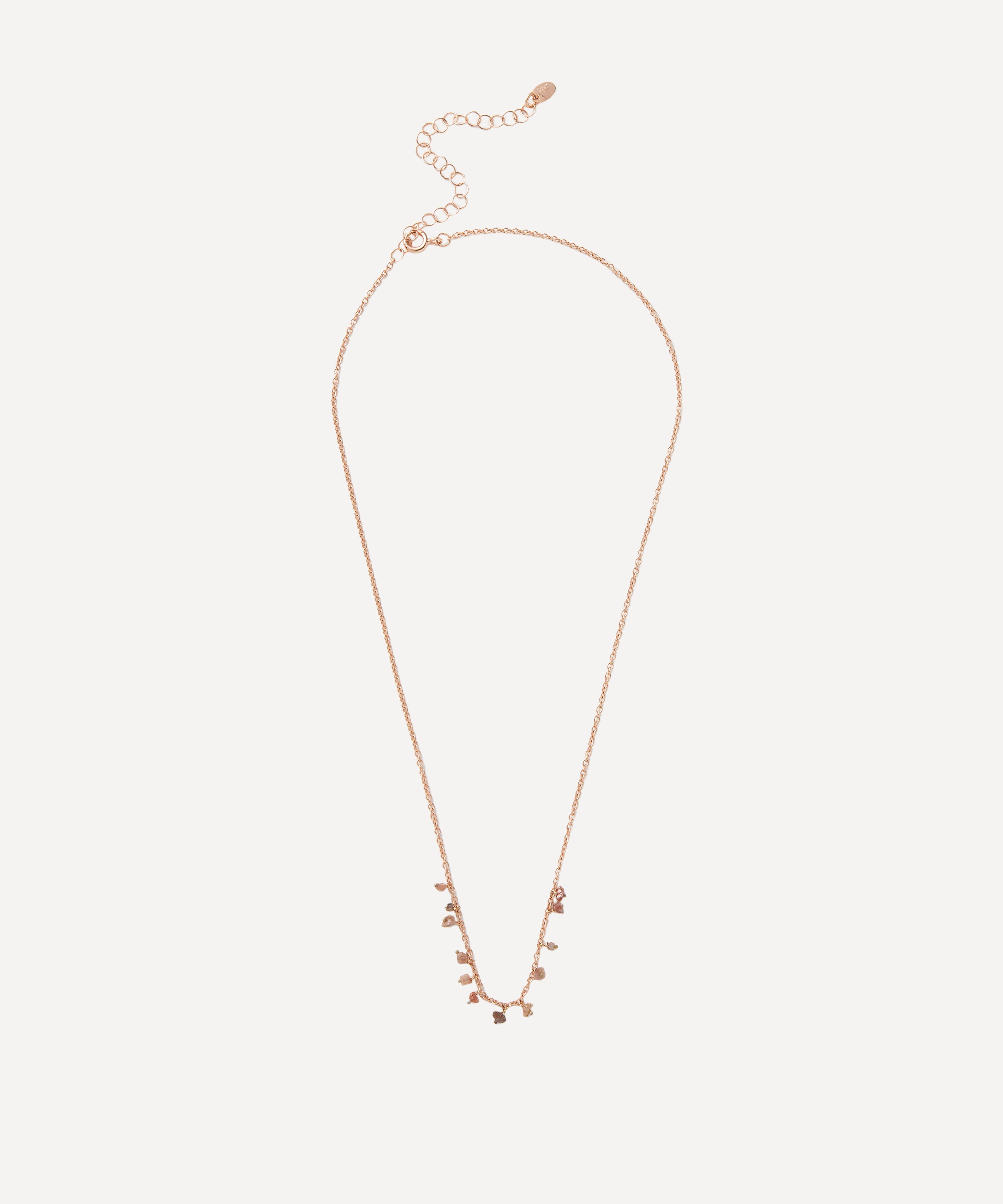 Stephanie Schneider - Rose Gold-Plated Skinny Brown Diamond Necklace image number 0