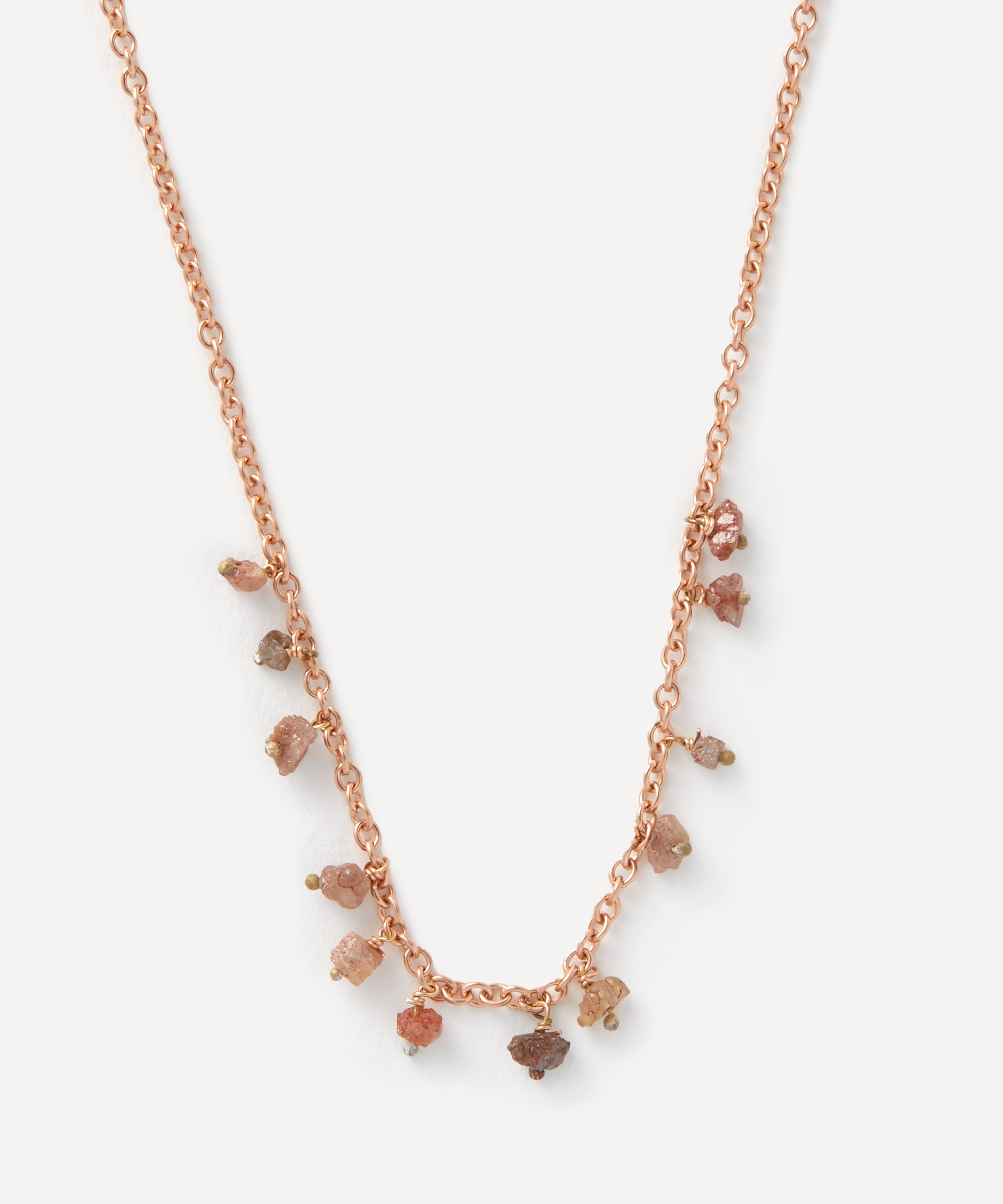 Stephanie Schneider - Rose Gold-Plated Skinny Brown Diamond Necklace image number 2