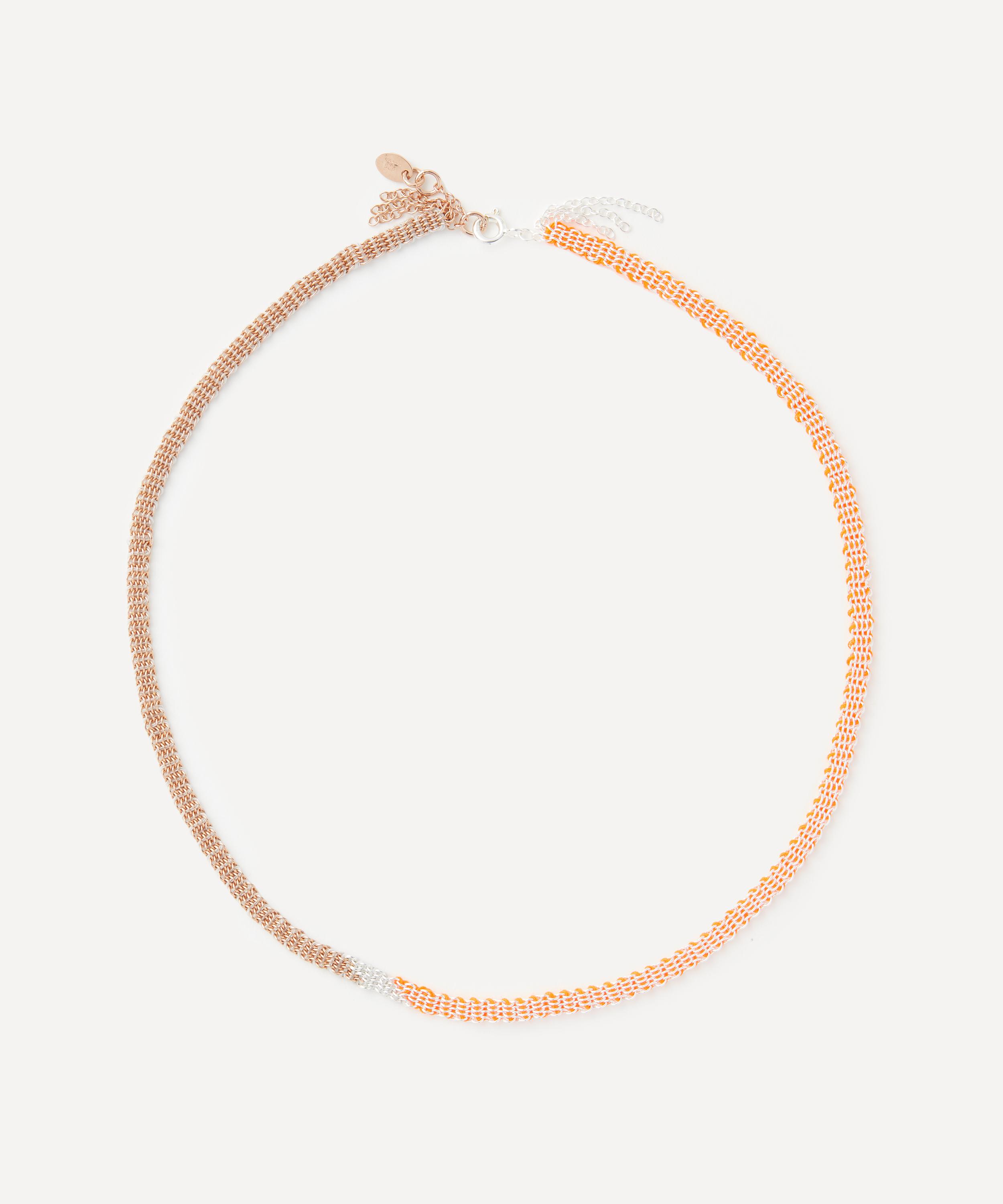 Stephanie Schneider - Rose Gold-Plated Woven Silk Chain Necklace image number 0