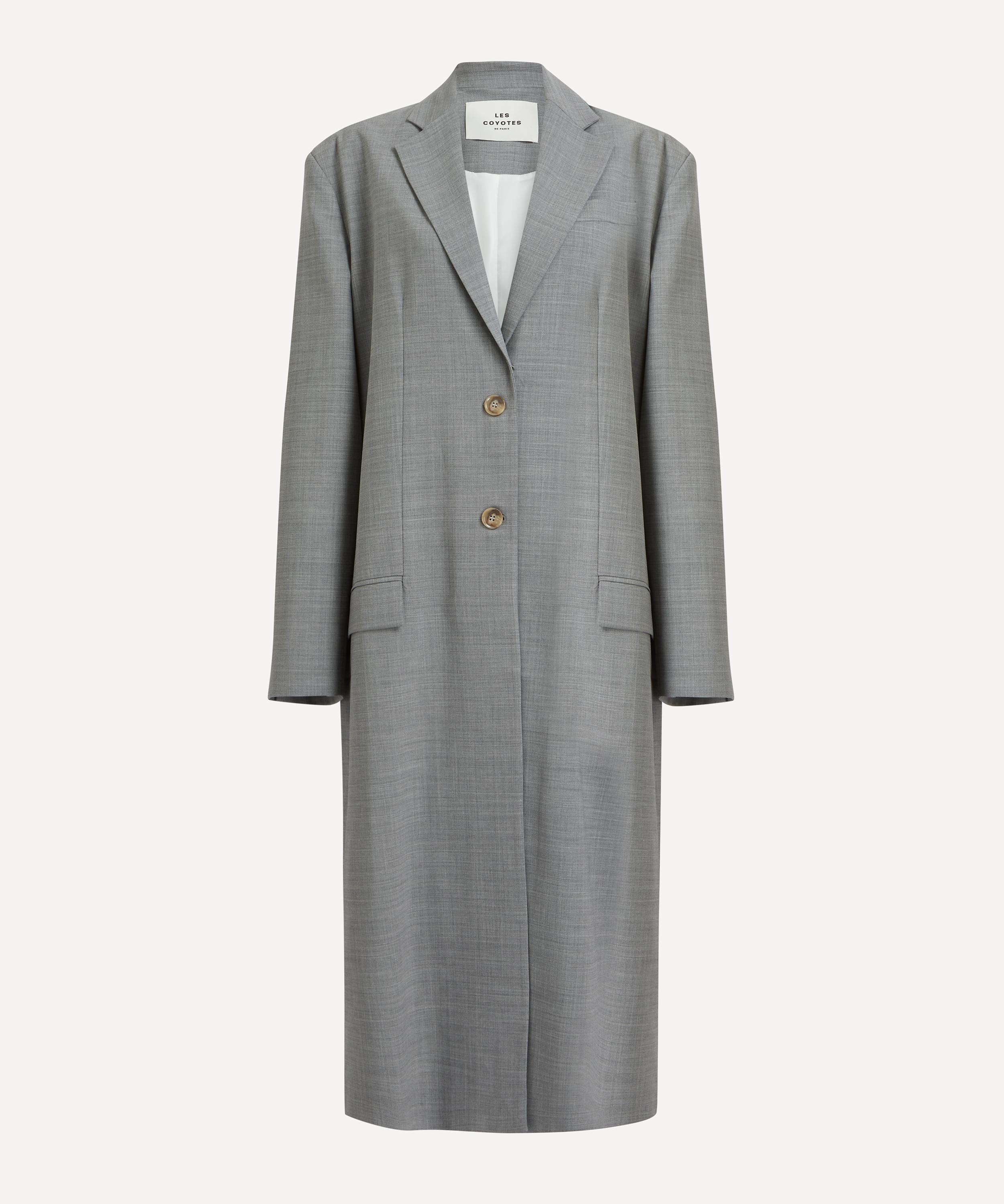 Les Coyotes de Paris - Long Grey Melange Overcoat image number 0