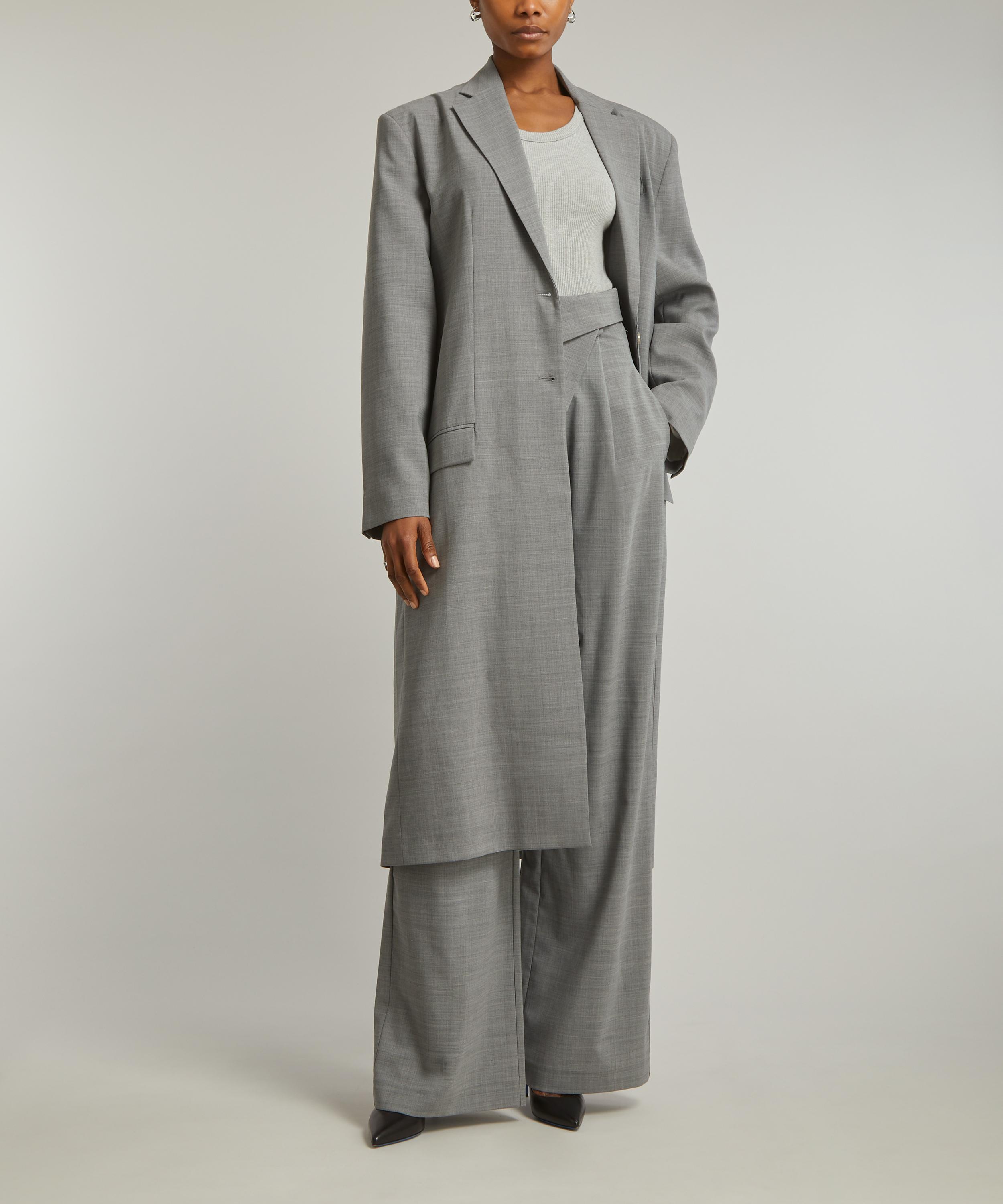 Les Coyotes de Paris - Long Grey Melange Overcoat image number 1