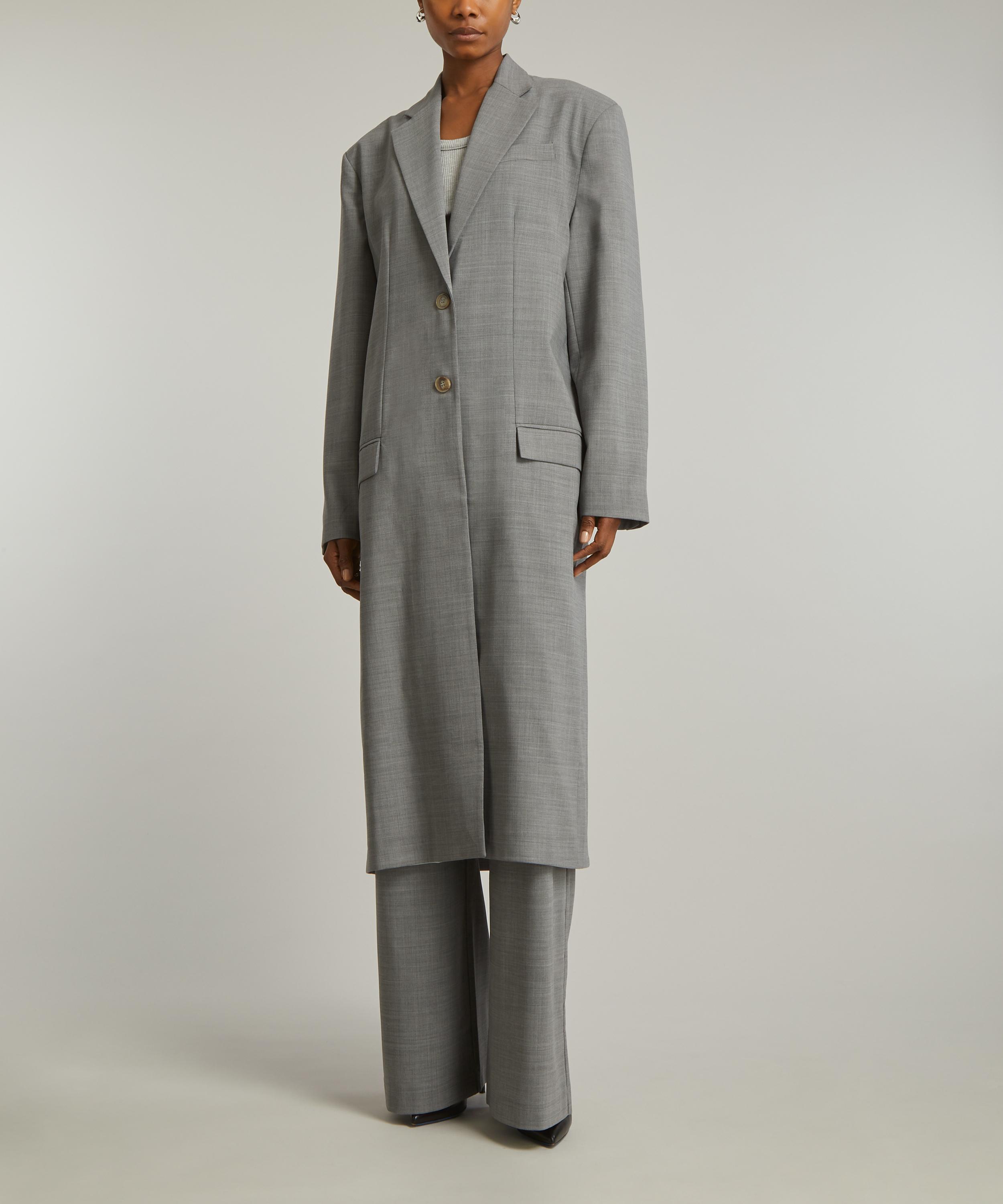 Les Coyotes de Paris - Long Grey Melange Overcoat image number 2