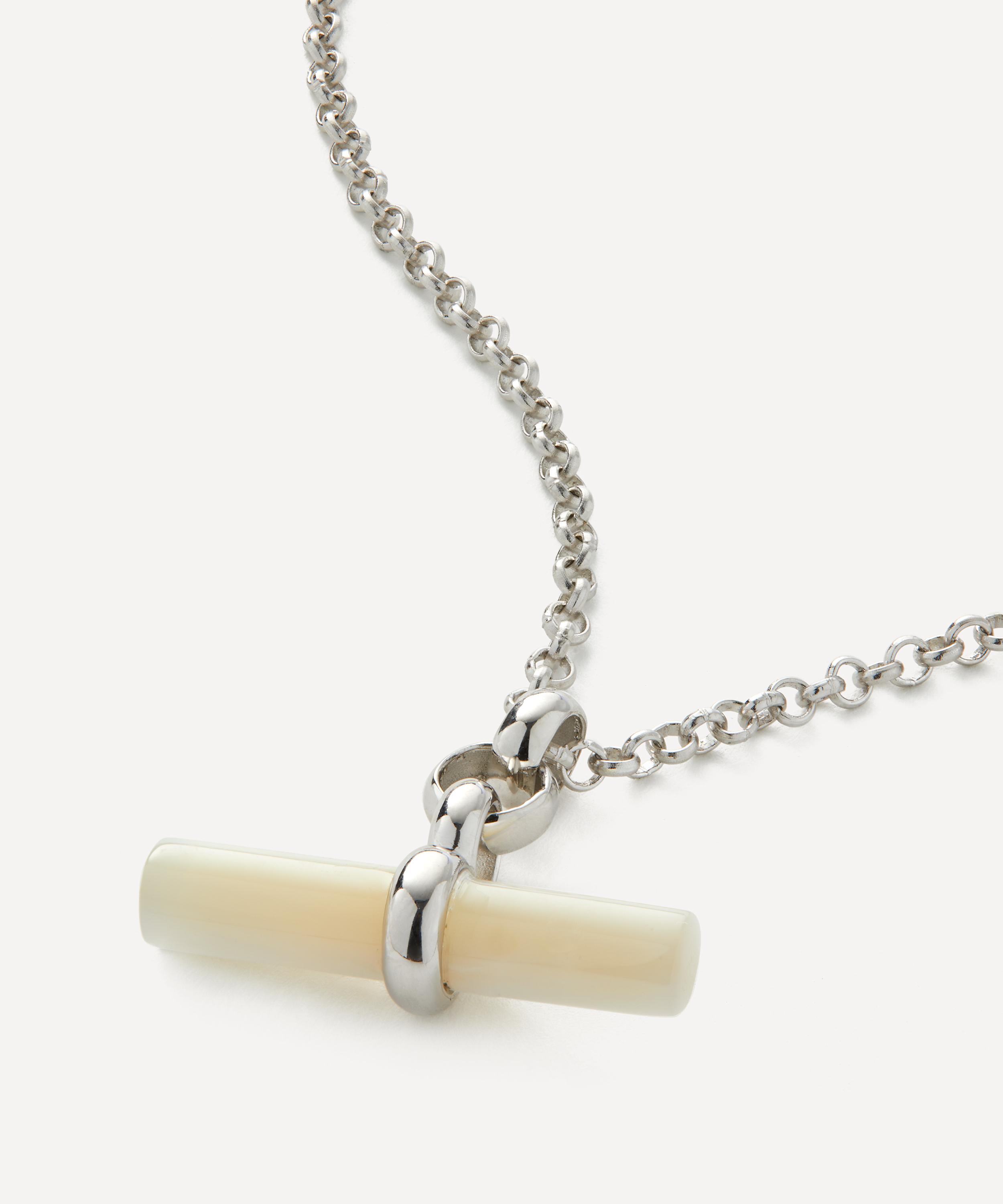 Serge DeNimes - Sterling Silver Mother of Pearl T-Bar Pendant Necklace image number 0
