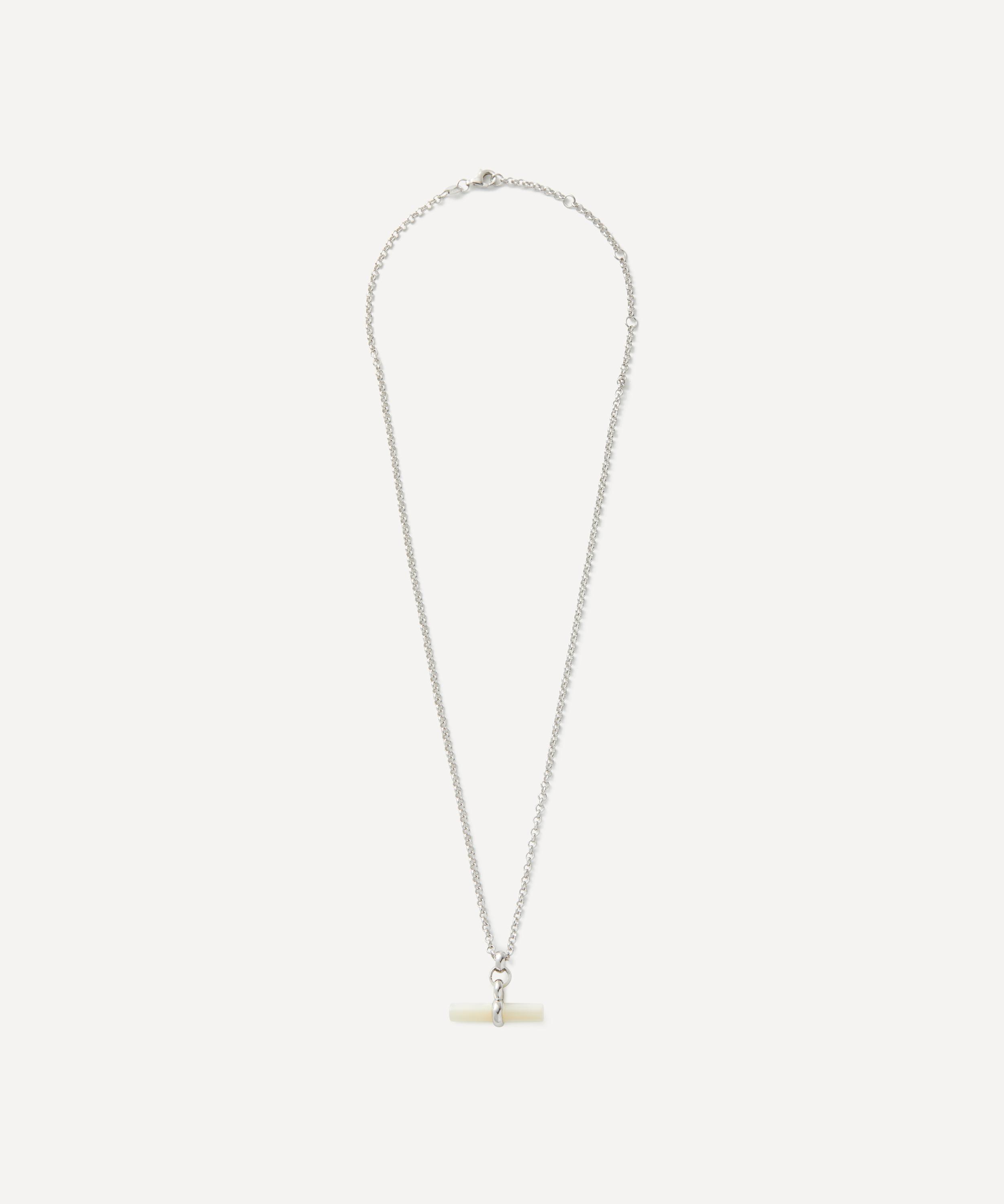 Serge DeNimes - Sterling Silver Mother of Pearl T-Bar Pendant Necklace image number 1