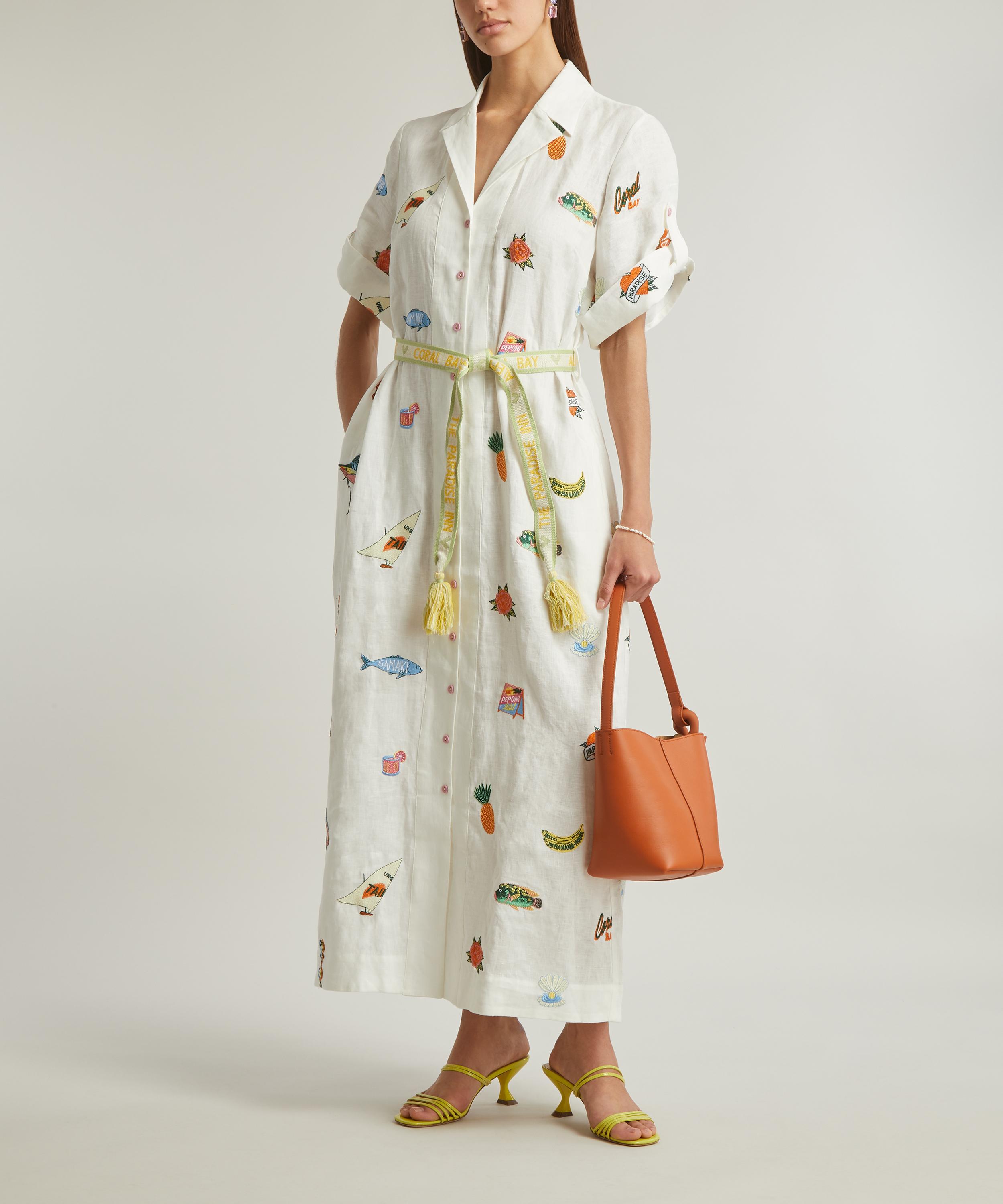 ALÉMAIS - Blue Marlin Embroidered Shirtdress image number 1