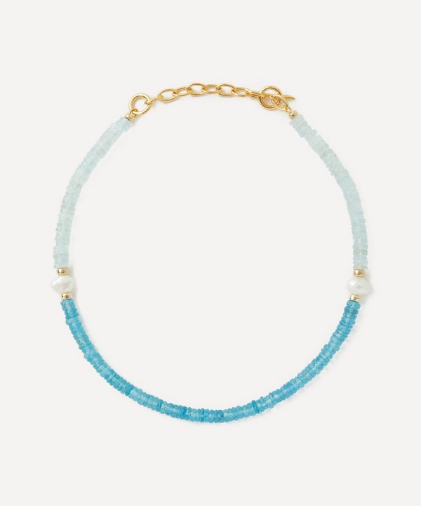 Lizzie Fortunato - Gold-Plated Rock Candy Blue Crush Bead Necklace image number null