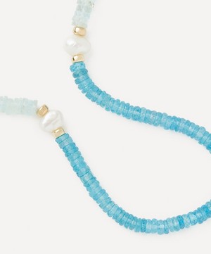 Lizzie Fortunato - Gold-Plated Rock Candy Blue Crush Bead Necklace image number 1