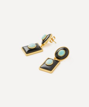 Lizzie Fortunato - Gold-Plated Ethereal Pool Drop Earrings image number 1