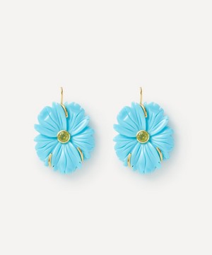 Lizzie Fortunato - Gold-Plated New Bloom Turquoise Drop Earrings image number 0