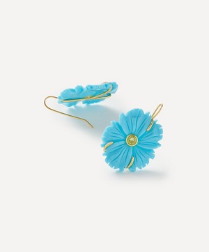 Lizzie Fortunato - Gold-Plated New Bloom Turquoise Drop Earrings image number 1