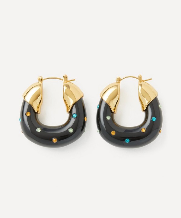 Lizzie Fortunato - Gold-Plated Organic Studded Hoop Earrings image number null