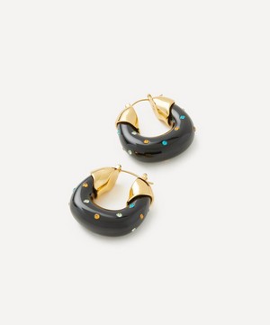 Lizzie Fortunato - Gold-Plated Organic Studded Hoop Earrings image number 1