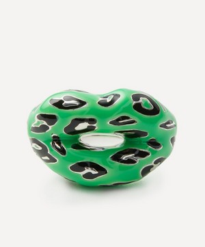 Solange Azagury-Partridge - Neon Green Leopard Hotlips Ring image number 0