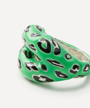 Solange Azagury-Partridge - Neon Green Leopard Hotlips Ring image number 1