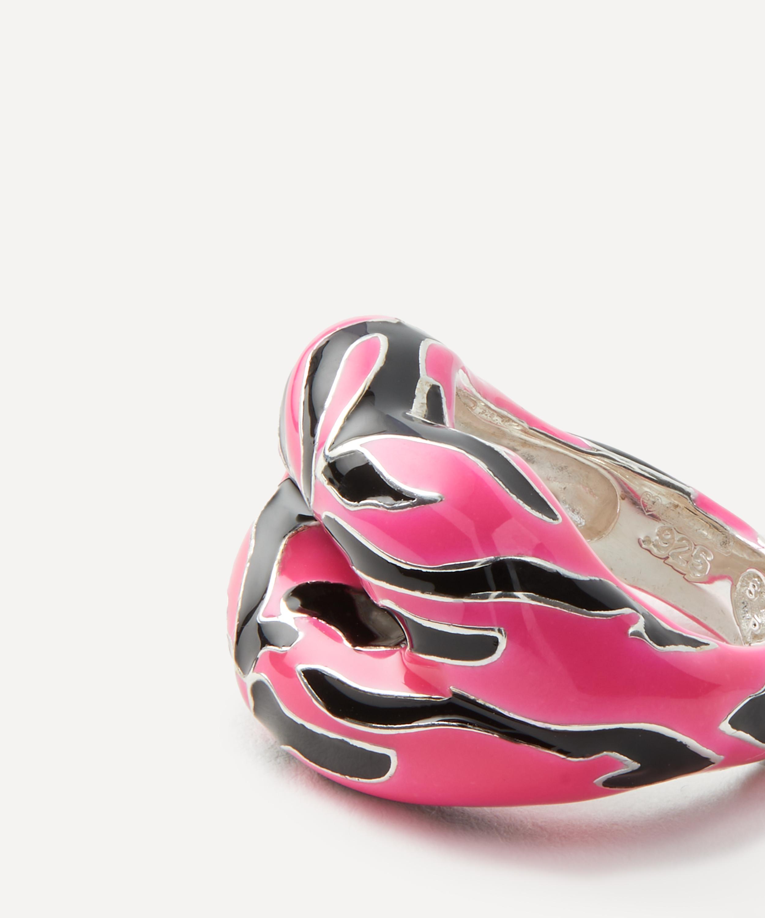 Solange Azagury-Partridge - Limited Edition Neon Pink Tiger Hotlips Ring image number 1