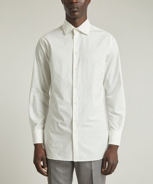 Liberty - New British Tailored Fit Formal Cotton Poplin Shirt in Ianthe Shadow image number 2