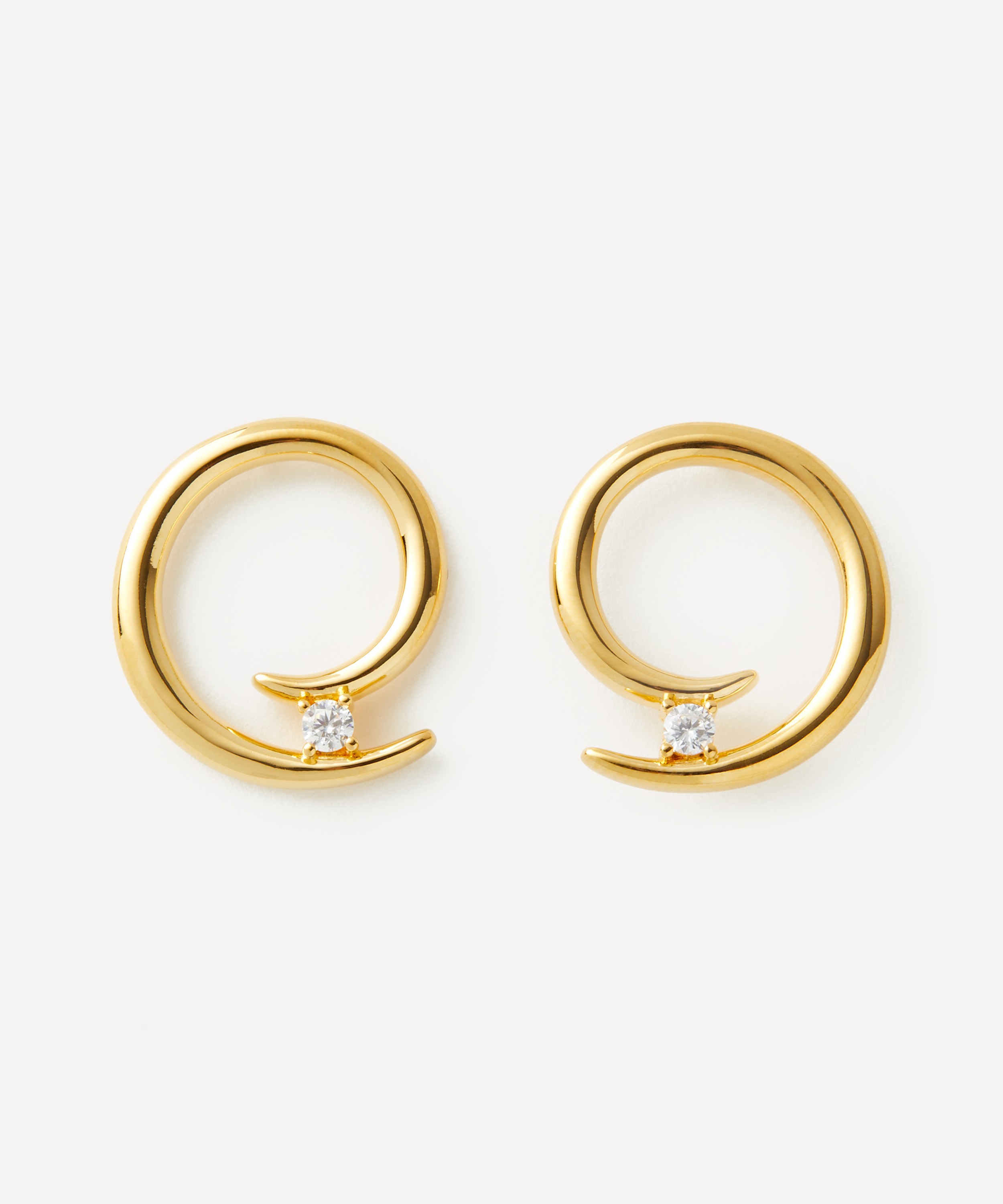 Anissa Kermiche - Gold-Plated Vermeil Brass Grand Charmeur Stud Earrings image number 0