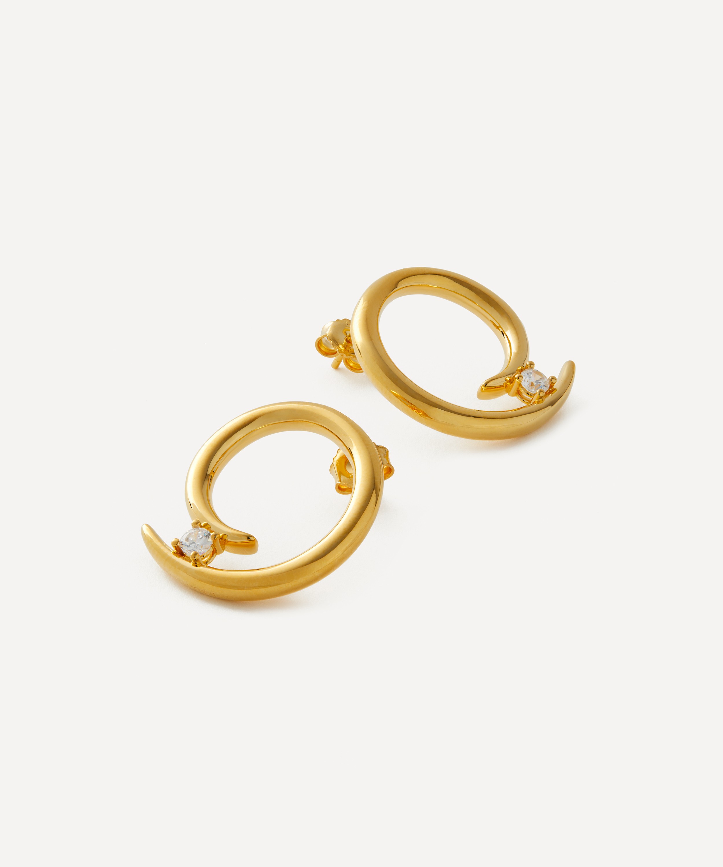 Anissa Kermiche - Gold-Plated Vermeil Brass Grand Charmeur Stud Earrings image number 2