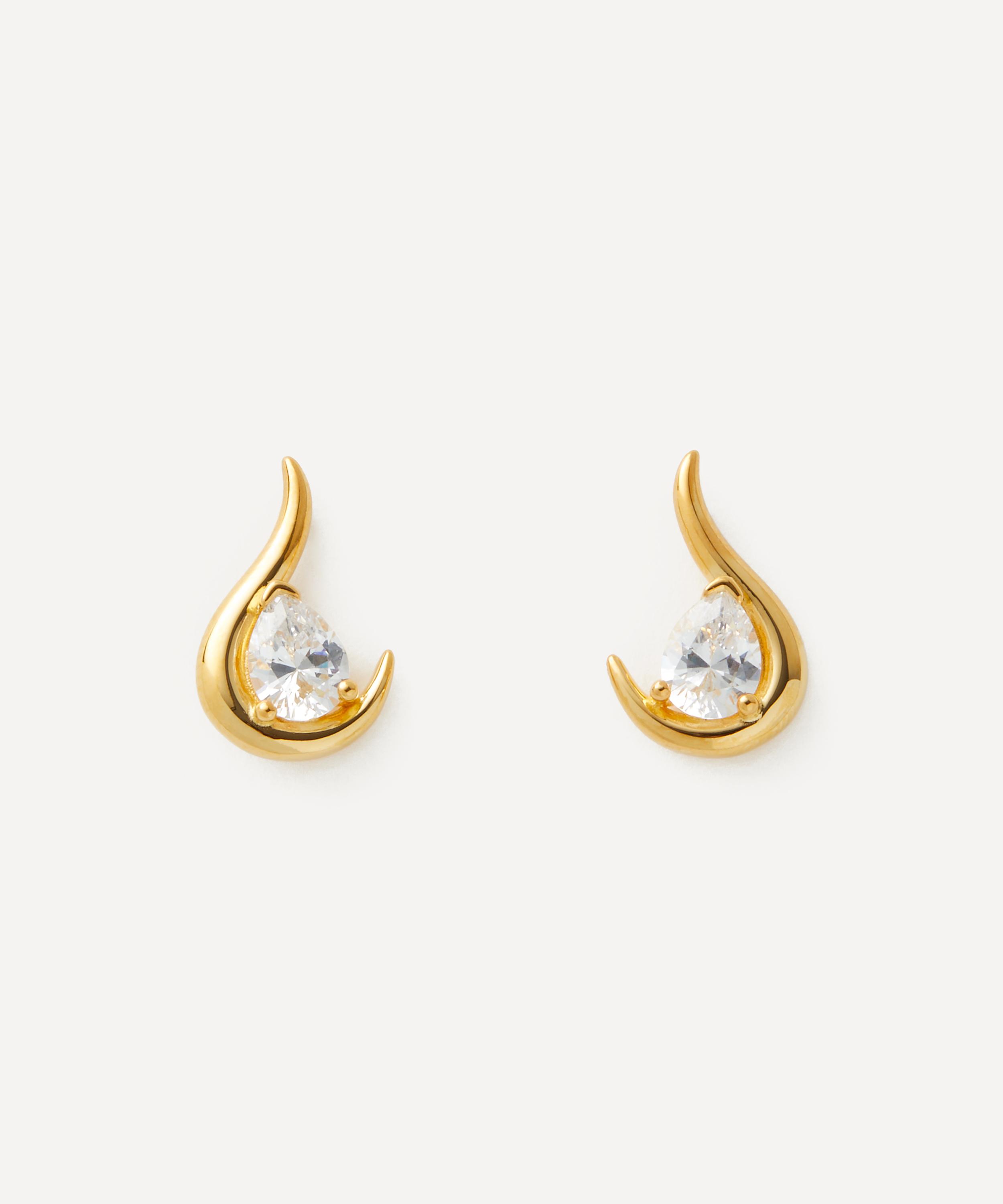 Anissa Kermiche - Gold-Plated Vermeil Silver Grand Poire De Feu Stud Earrings