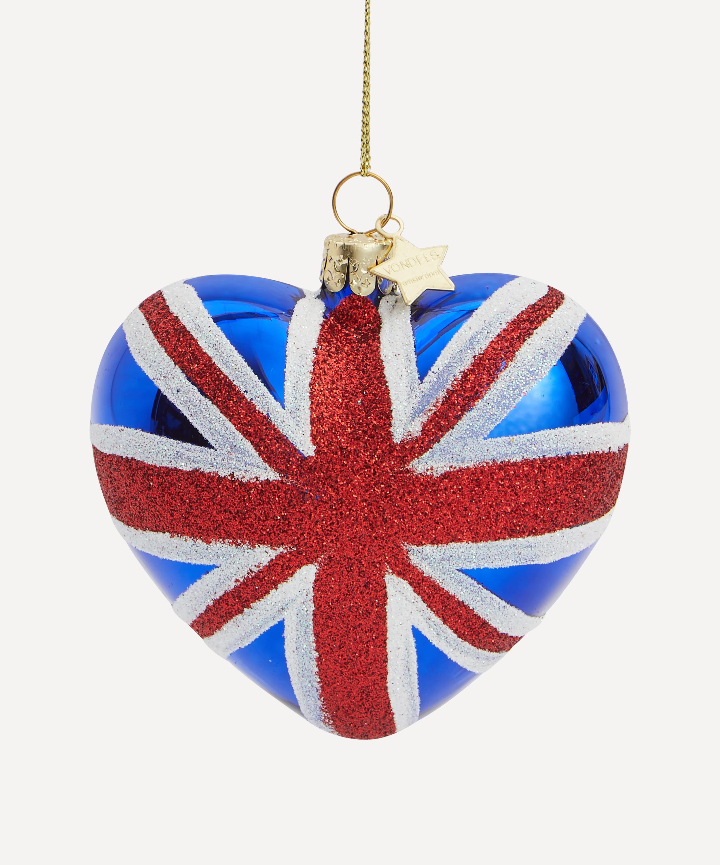 Christmas - British Flag Heart Ornament image number 0