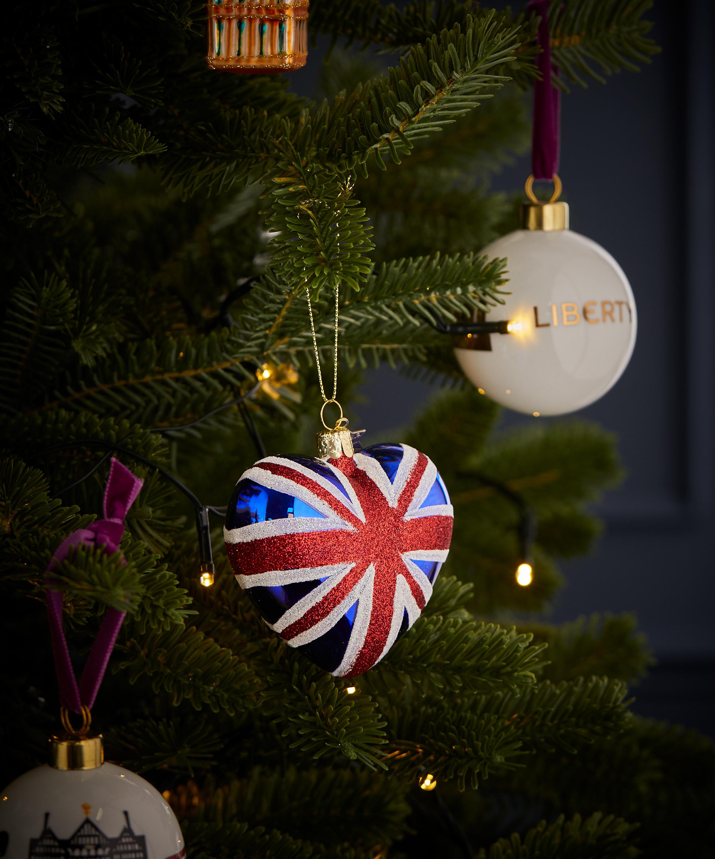 Christmas - British Flag Heart Ornament image number 1