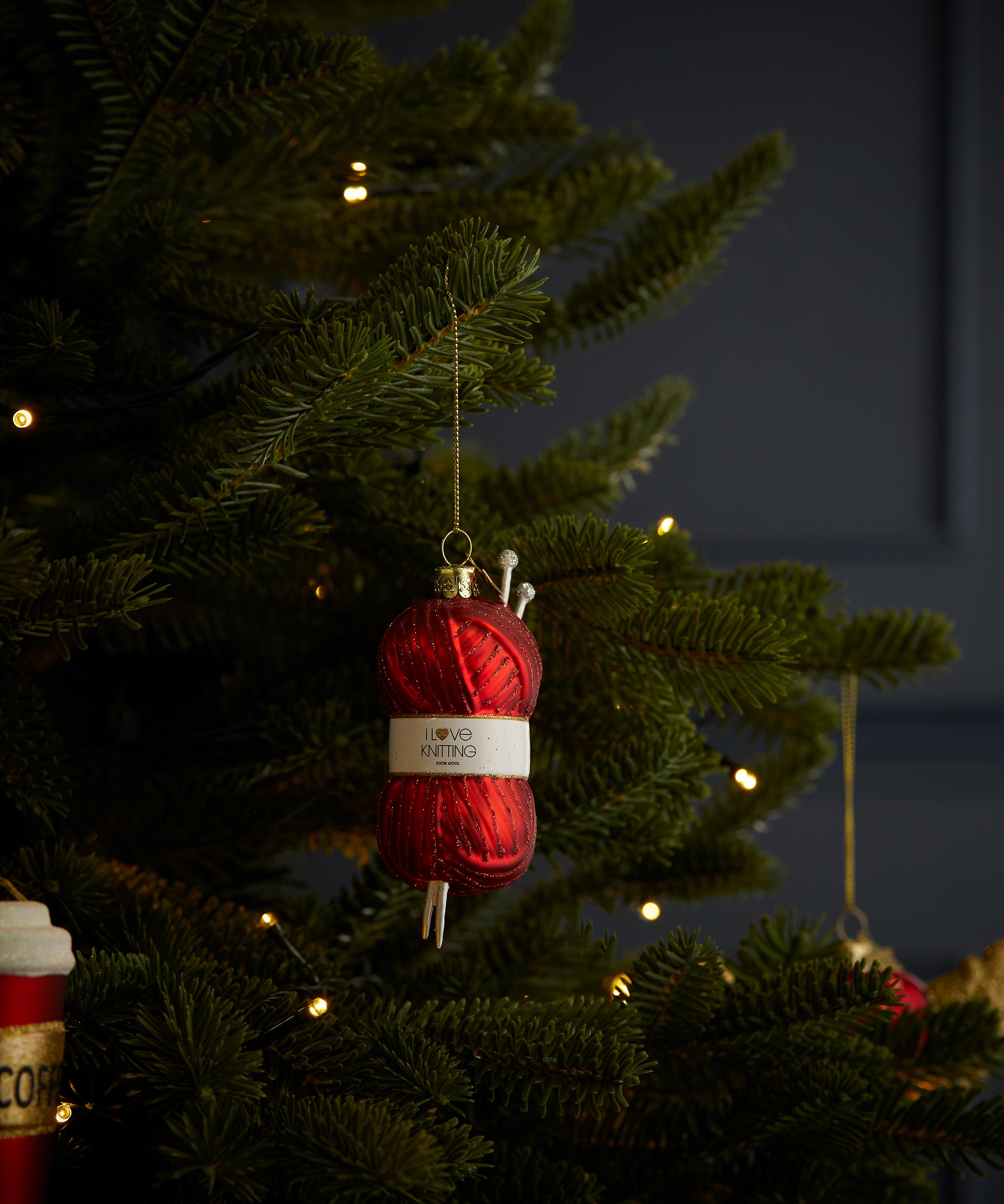 Christmas - Red Knitting Yarn Ornament image number 0