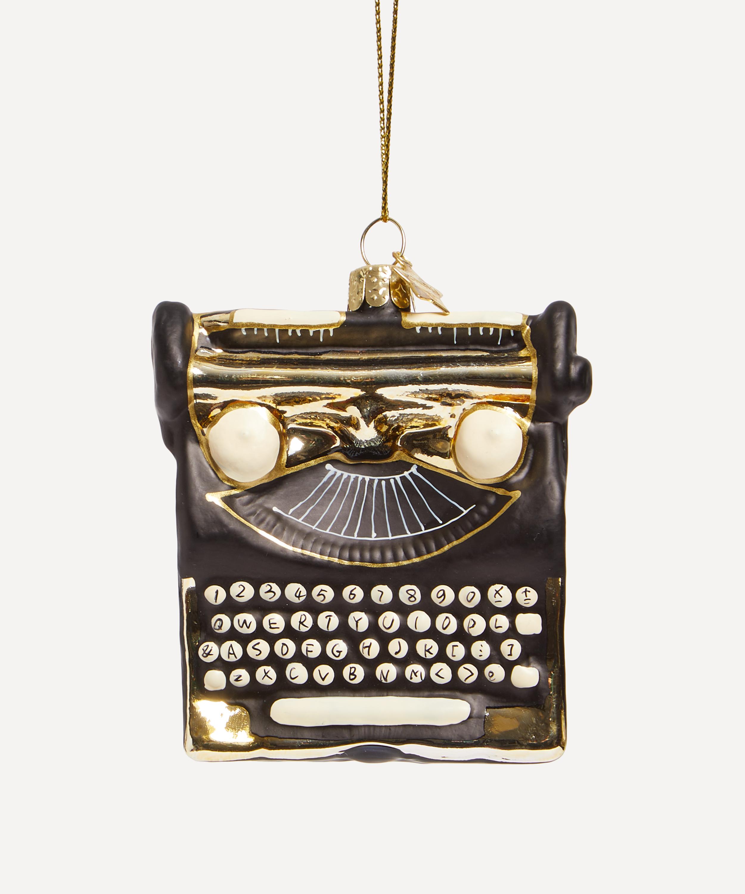 Christmas - Typewriter Glass Tree Ornament image number 0