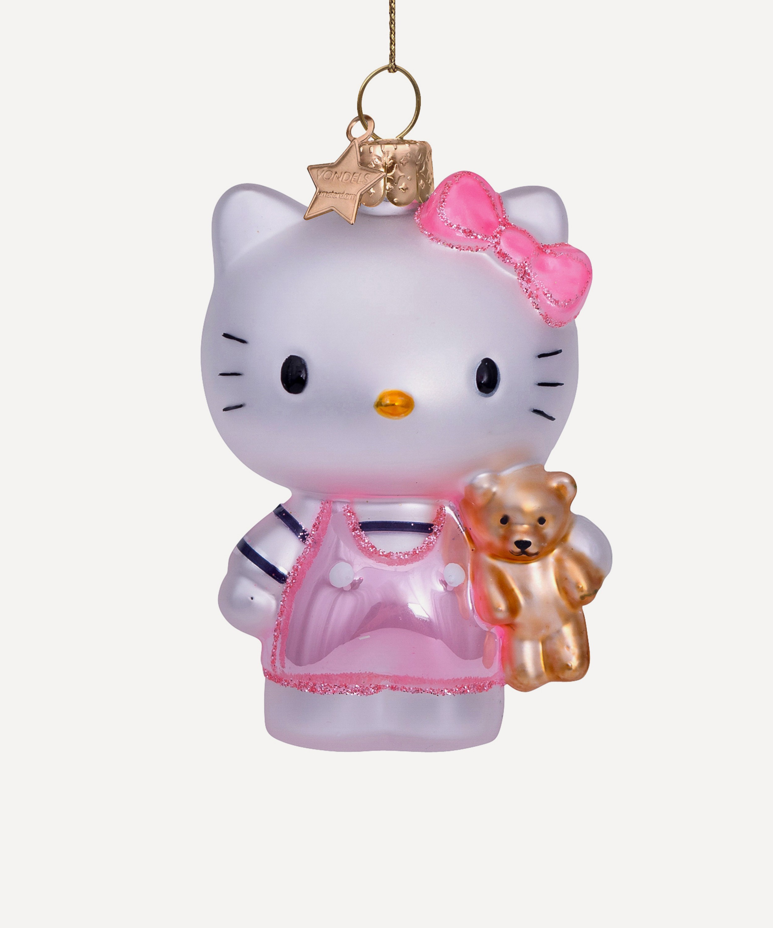 Christmas - Hello Kitty in Pink Outfit with Bear Tree Ornament image number 0