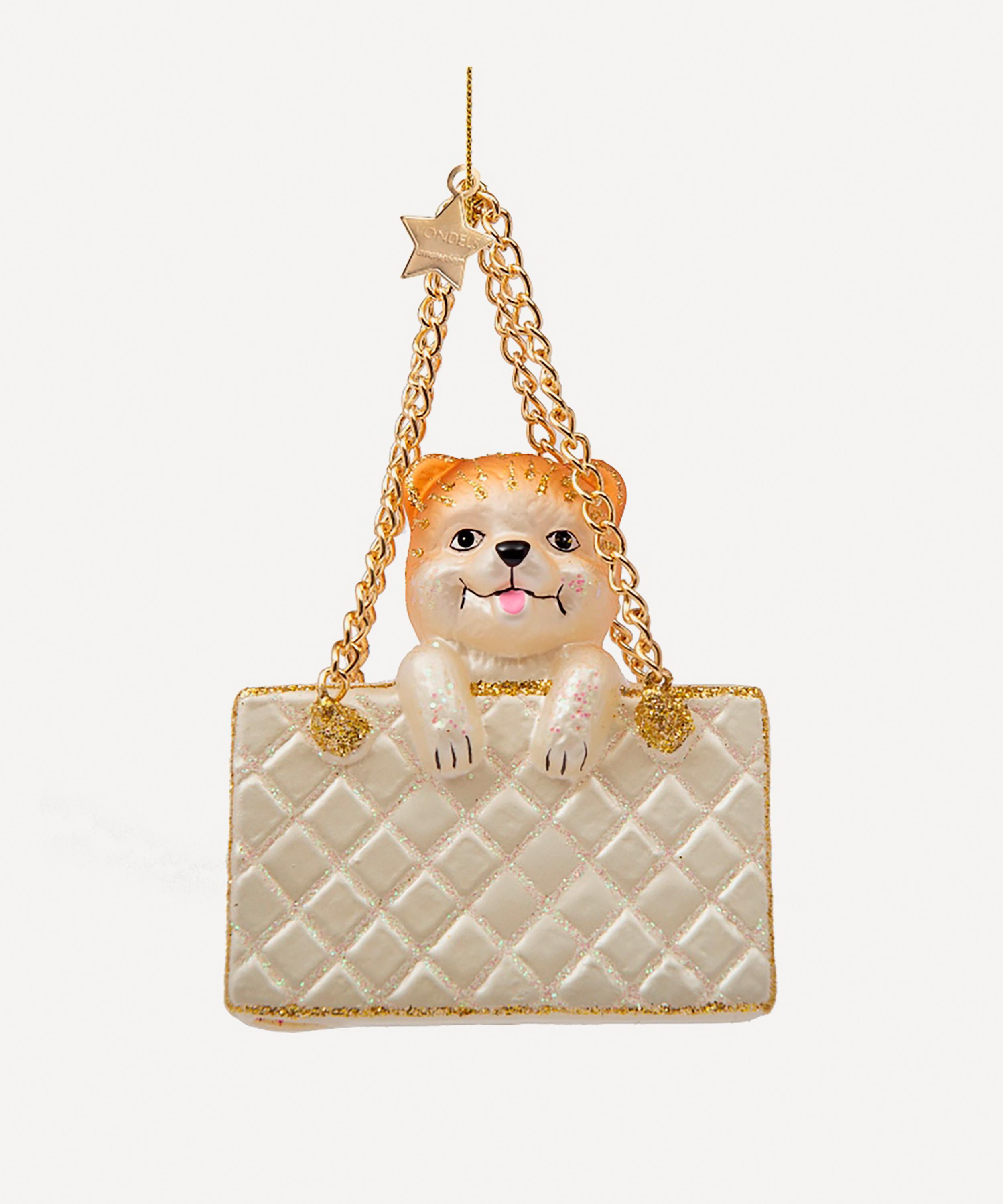 Christmas - Puppy in Designer Handbag Ornament image number 0