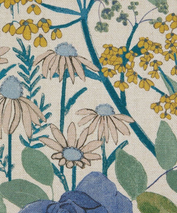 Liberty Fabrics - Faria Flowers Wycombe Linen in Lapis