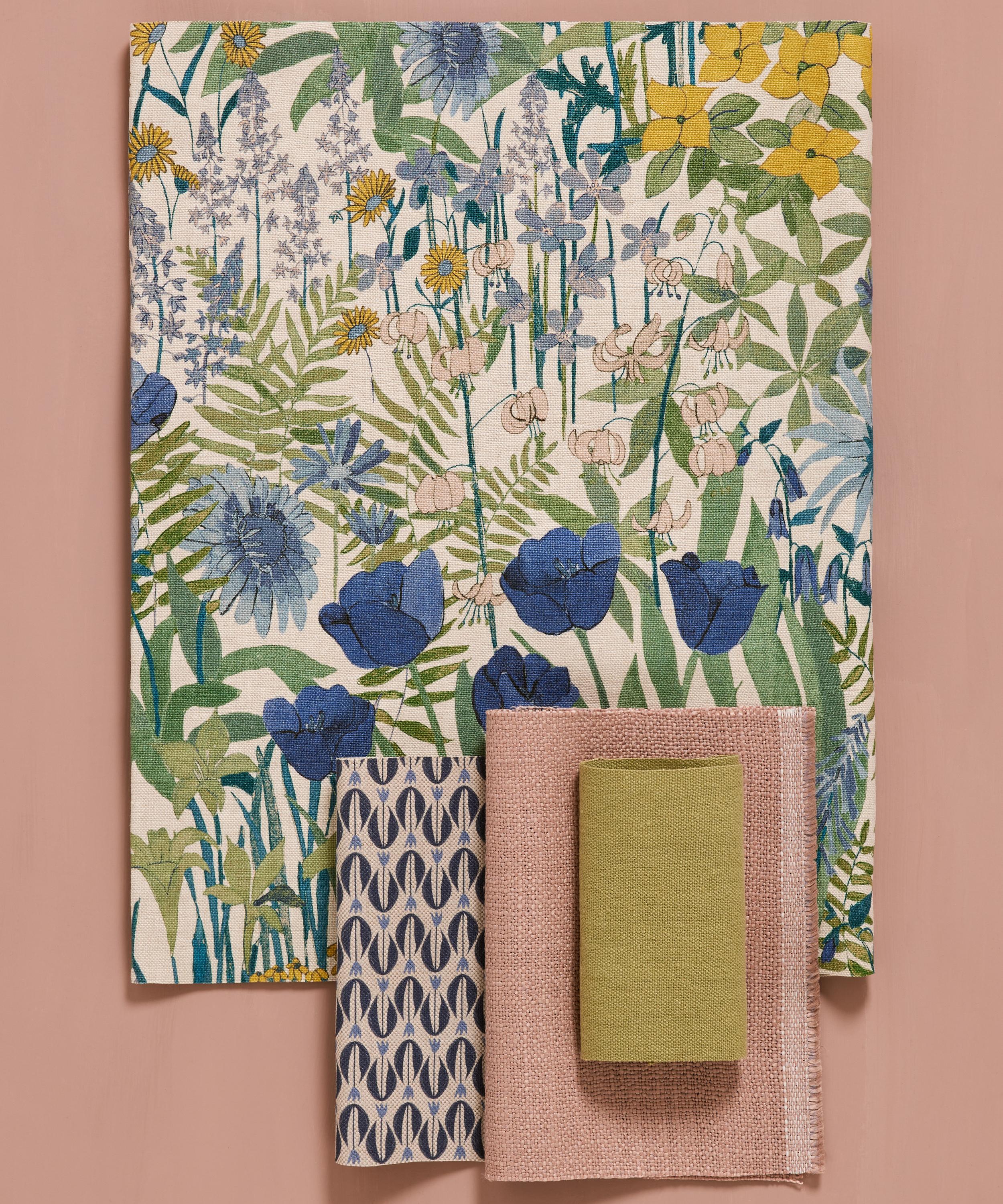 Liberty Interiors - Faria Flowers Wycombe Linen in Lapis image number 1