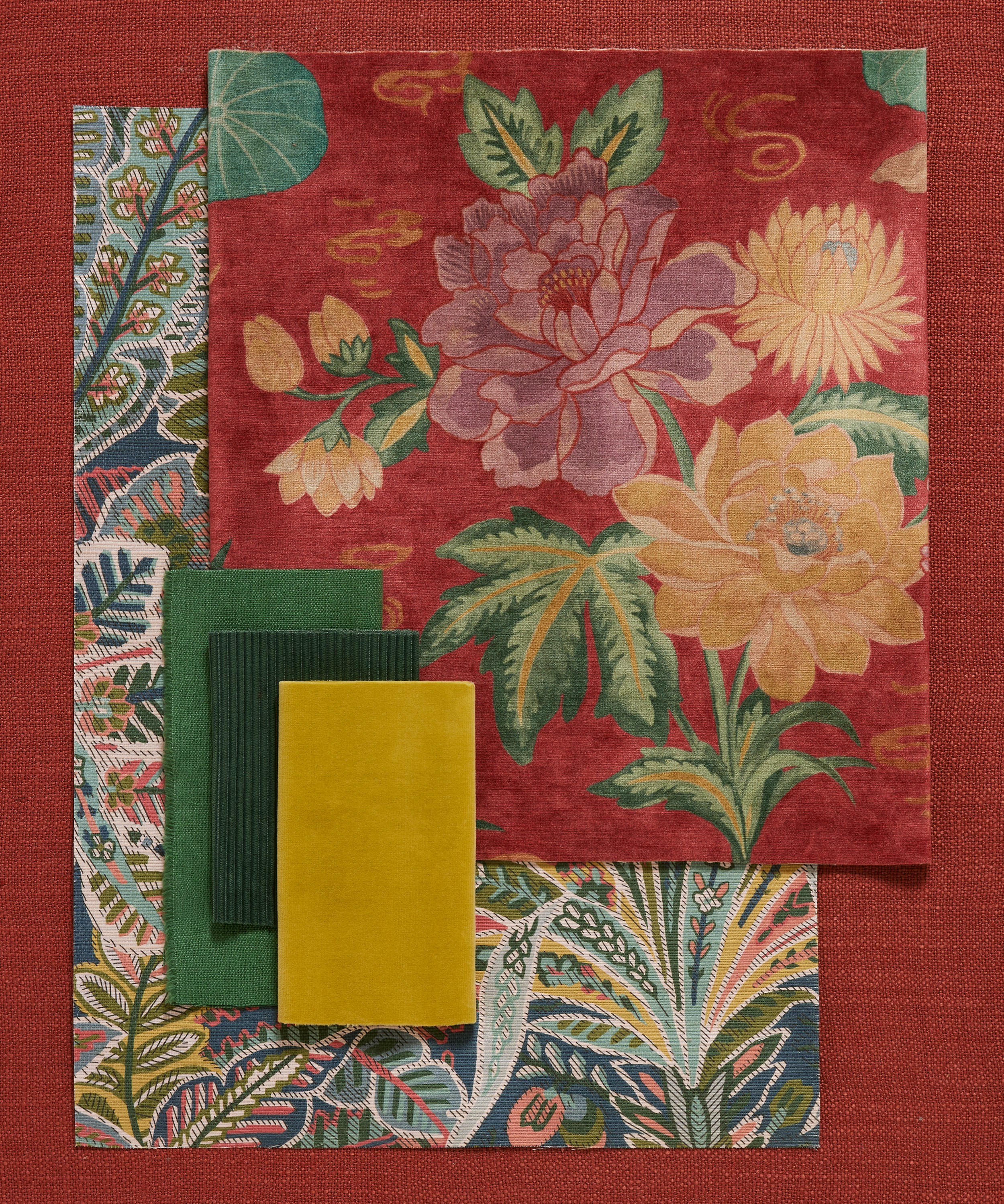 Liberty Interiors - Lotus Garden Downley Velvet in Lacquer image number 1