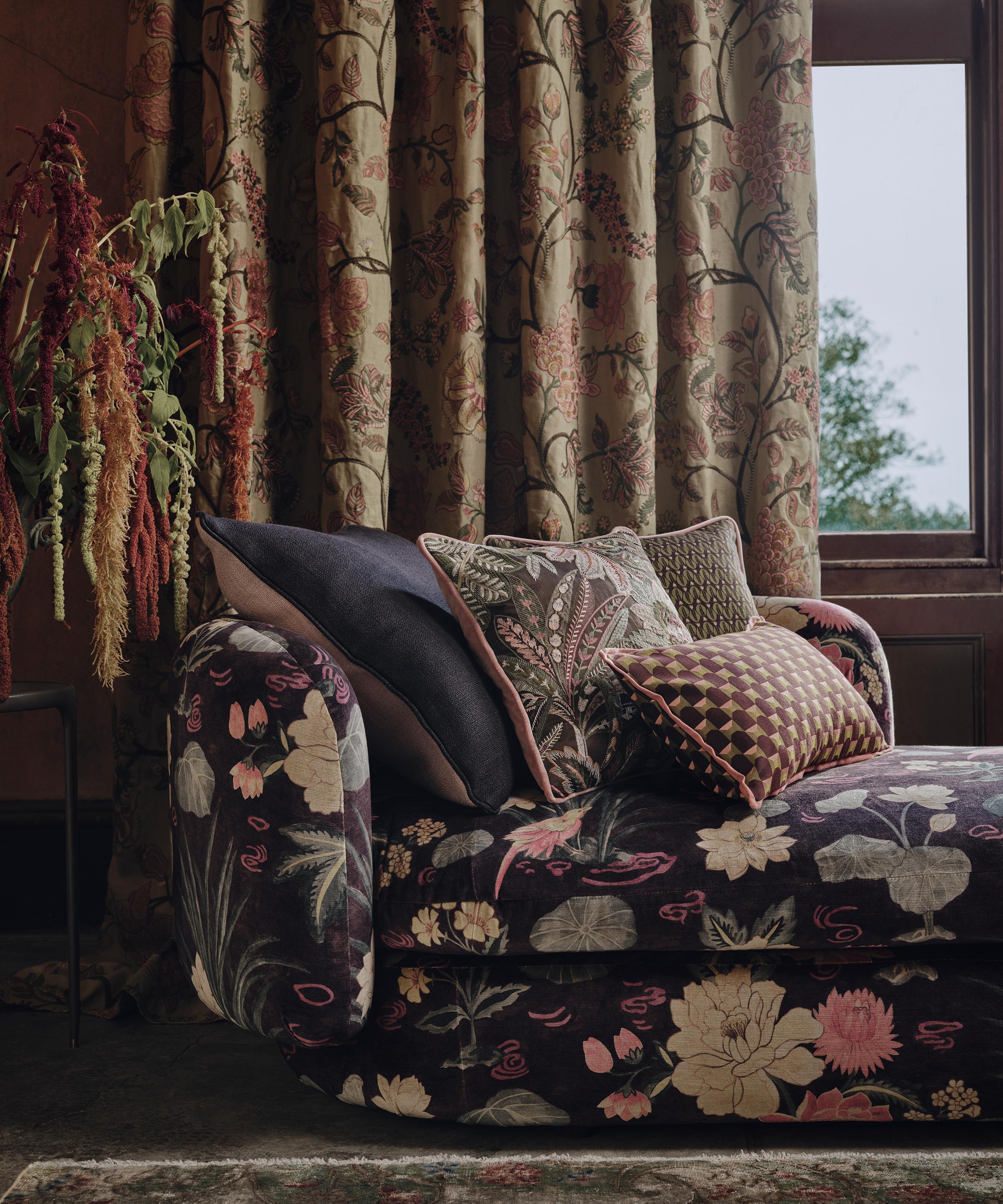 Liberty Interiors - Lotus Garden Downley Velvet in Brinjal image number 1