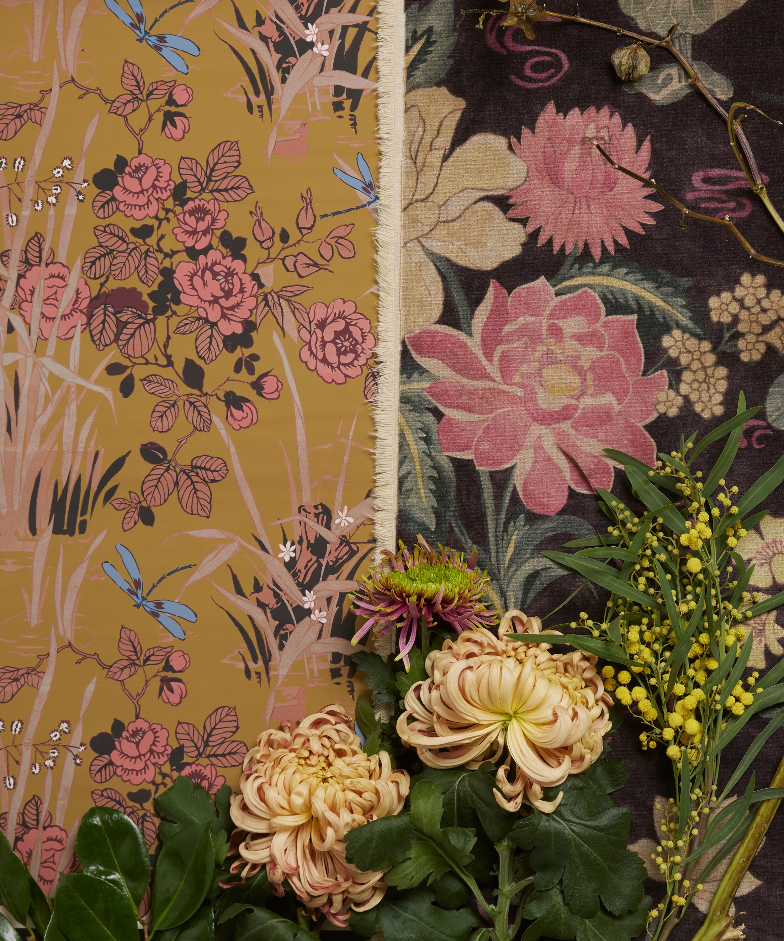 Liberty Interiors - Lotus Garden Downley Velvet in Brinjal image number 7