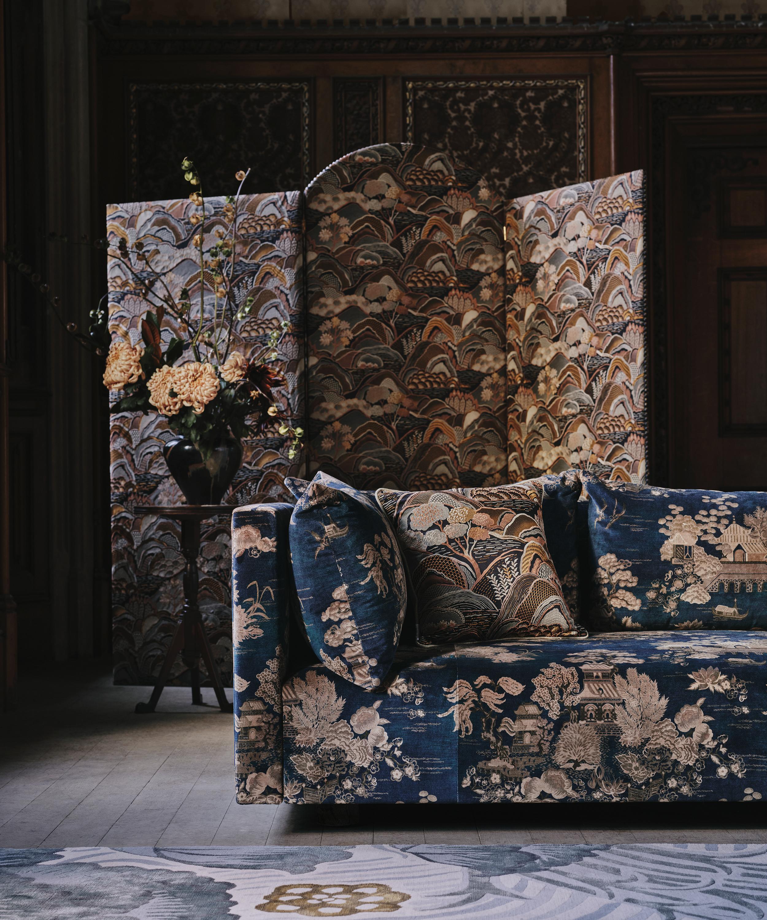 Liberty Interiors - Floating Pavilion Downley Velvet in Kelp image number 1