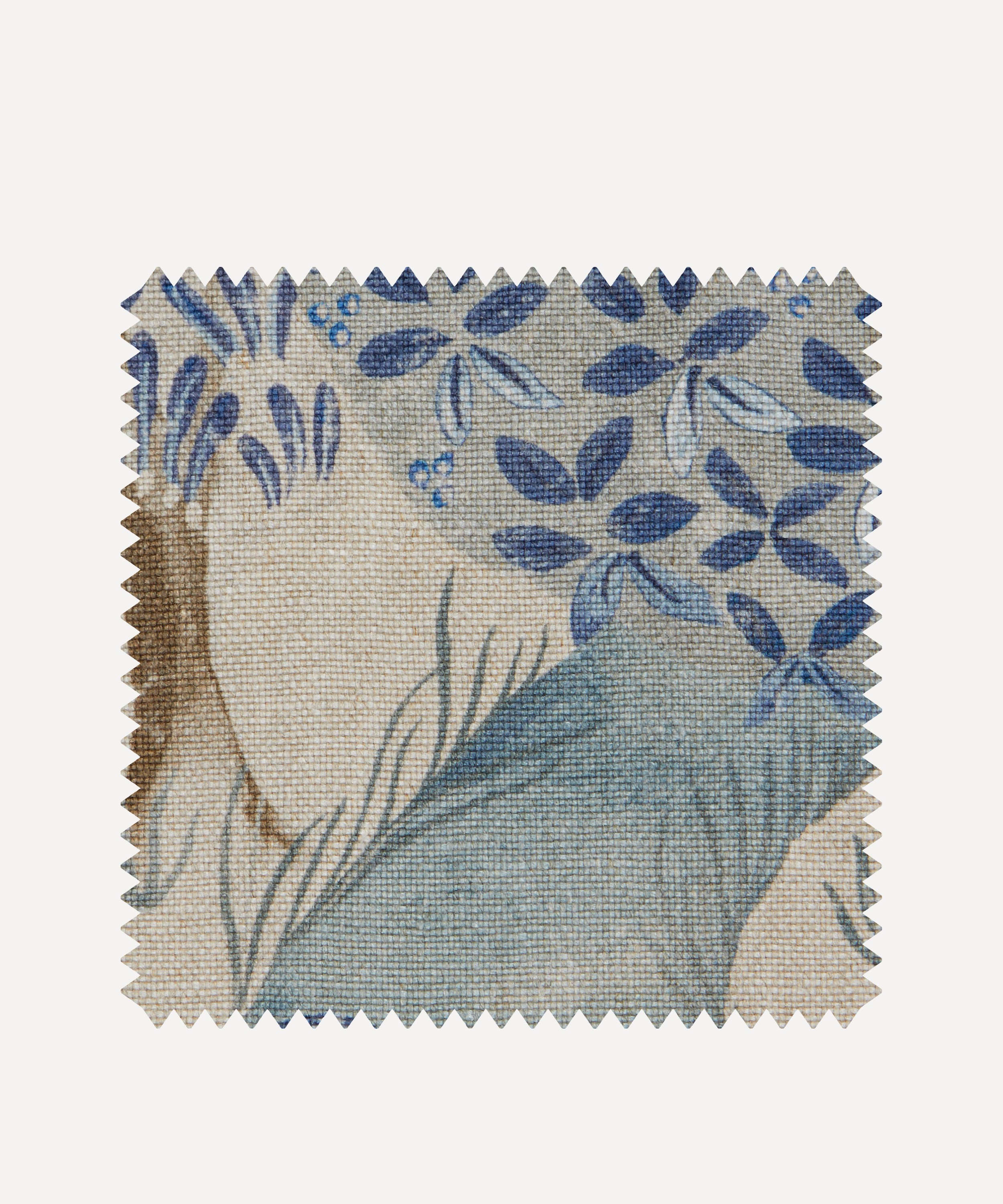 Liberty Interiors - Fabric Swatch - Enchanted Wood Wycombe Linen in Lapis image number 0