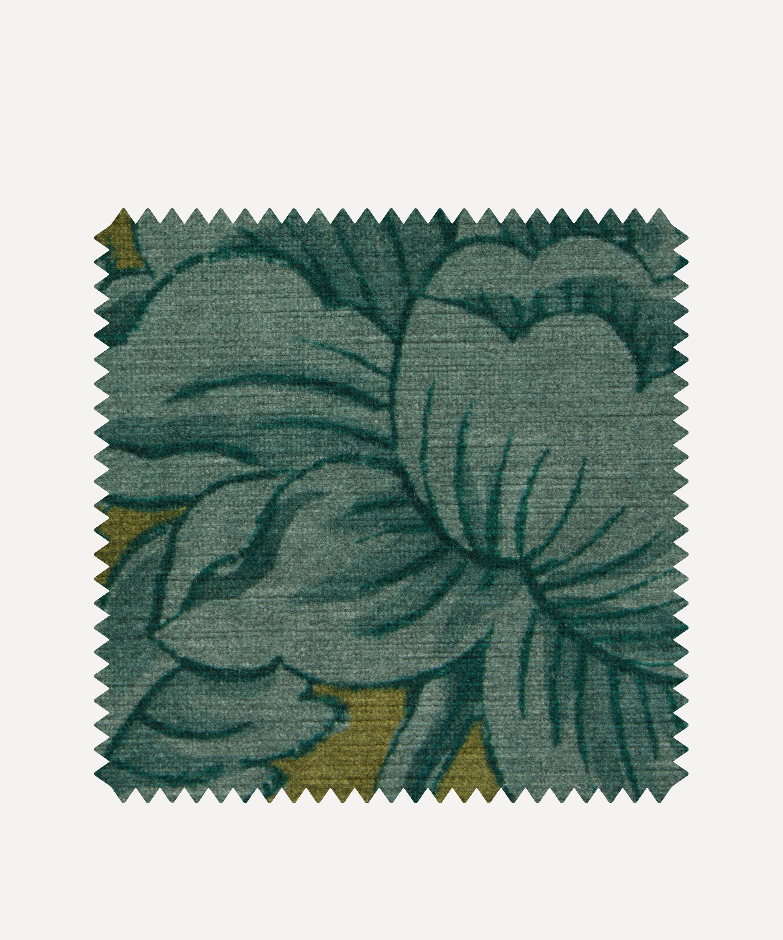 Liberty Interiors - Fabric Swatch - Sambourne Vine Downley Velvet in Kelp