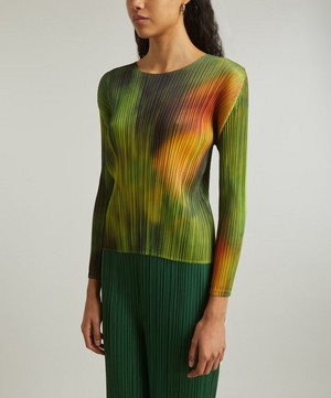Pleats Please Issey Miyake - Turnip & Spinach Pleated Top image number 2